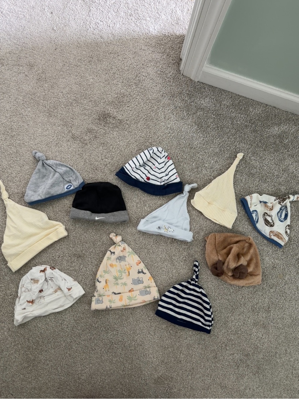 11 Assorted Baby Hats- Newborn to 9M, Nike, Baby Essentials, Chickpea - Picture 4 of 4